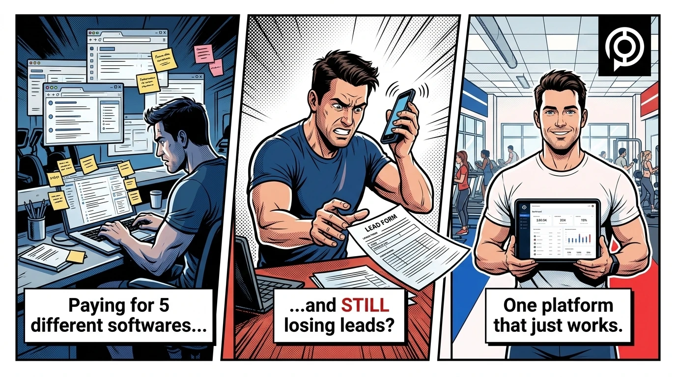 Zen Planner add-on costs piling up vs Fit Pro Tracker $299 flat all-in — illustrated storyboard